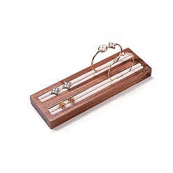 Bisque Velvet & Wood Jewelry Boxes, Ring Display, Display Counter, Rectangle, Bisque, 19x6.5x1.7cm