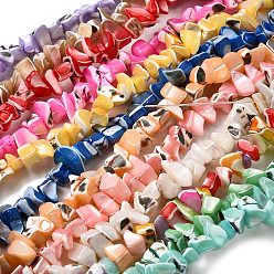 (52) Непрозрачная лаванда Натуральная оболочка из трохидных оболочек, окрашенные, самородки, разноцветные, 5~22x7~15x3~8 мм, отверстие : 1.2 мм, около 65~70 шт / нитка, 14.69~15.35'' (37.3~39 см)