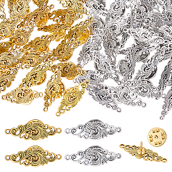 Платиновый & Золотой 60шт 2 цвета броши из сплава эмали, с железными контактами, цветок, платиной и золотом, 30 мм