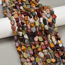 Alashan Agate Natural Alashan Agate Beads Strands, Nuggets, Tumbled Stone, 8~13x8~10x3~8mm, Hole: 1mm, about 49~50pcs/strand, 15.55~15.75''(39.5~40cm)
