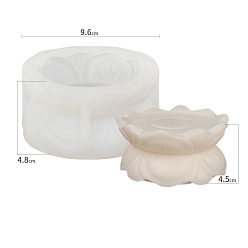 Flower DIY Candle Silicone Molds, for Candle Making, Food Grade Silicone, Buddhist, White, Flower, 9.6x4.8cm
