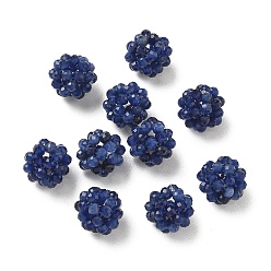 Sodalita Cuentas tejidas de sodalita natural, perlas de racimo, facetados, rondo, 9~9.5 mm, agujero: 1.6 mm
