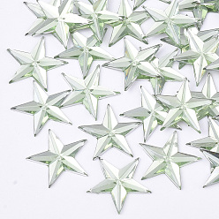 Темный Морско-зеленый Пластиковые кабошоны, звезда, темно-зеленый, 13x14x1.5 мм , около 2000 шт / мешок