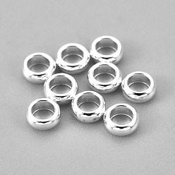 Серебро 201 из нержавеющей стали разделительные бусины, кольцо, серебряные, 4x1.5 мм, отверстие : 2 мм