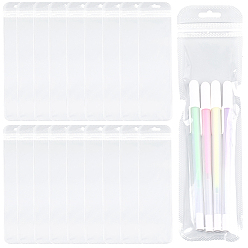 Прозрачный Прямоугольные полипропиленовые пластиковые пакеты с застежкой-молнией, многоразовые упаковочные пакеты, прозрачные, 24x6.7x0.01 см