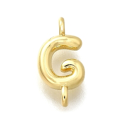 Letter G Подвески из латуни, без свинца и без кадмия, долговечный, стойки покрытие, реальный 18 k позолоченный, Буква G, 12.5x6x2.5 мм, отверстие : 1.2 мм
