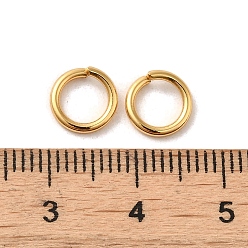 Real 24K Gold Plated 304 Stainless Steel Jump Rings, Open Jump Rings, Real 24k Gold Plated, 8x1.2mm, Inner Diameter: 5.6mm