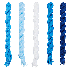 Mixed Color 5 Bundles 5 Colors Cotton Embroidery Thread, Mixed Color, 0.2mm, 100pcs/bundle, 1 bundle/color