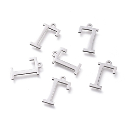 Letter G Не тускнеющие 304 подвески из нержавеющей стали, греческий алфавит, цвет нержавеющей стали, letter.g, 14x8x1 мм, отверстие : 1.2 мм