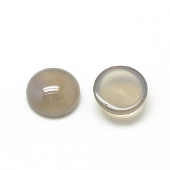 Grey Agate Natural Gray Agate Cabochons, Half Round/Dome, 12x5mm