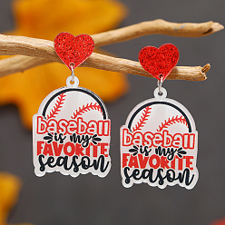 Красный Серьги-гвоздики из акрила с леопардовым принтом в виде сердца для матери и ребенка, красные