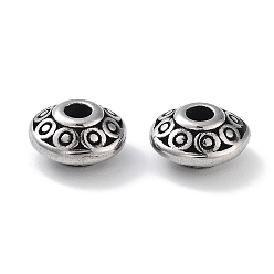 Античное Серебро 304 из нержавеющей стали бусы, двухконусные, античное серебро, 6.5x3.5 мм, отверстие : 1.8 мм