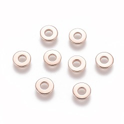 Розовое Золото 201 нержавеющей стали связывающий кольца, пончик, розовое золото , 6.5x1~1.8 мм, внутренний диаметр: 2.7~2.8 мм