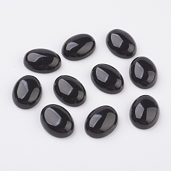 Obsidian Natural Obsidian Flat Back Cabochons, Oval, 18x13mm