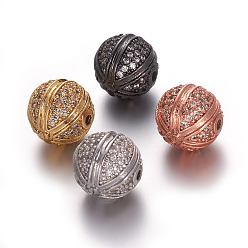 (52) Непрозрачная лаванда Латунные микро проложить кубического циркония бусы, круглые, прозрачные, разноцветные, 10 мм, отверстие : 1.2 мм