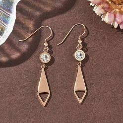 Розовое Золото 304 серьги-подвески из нержавеющей стали, с 316 хирургическим крючком для серьги из нержавеющей стали, ионное покрытие (ip), розовое золото , 55.8x8 мм