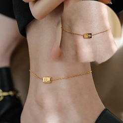 Rectangle Браслеты из нержавеющей стали для женщин, реальный 18 k позолоченный, прямоугольные, 8.27 дюйм (21 см)