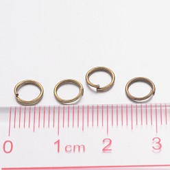Antique Bronze Iron Jump Rings, Open Jump Rings, Nickel Free, Antique Bronze, 6x0.7mm, 21 Gauge, Inner Diameter: 4.6mm, about 11000pcs/1000g