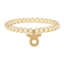 Телец Гематитовые синтетические немагнитные браслеты, браслеты с подвесками созвездия для мужчин и женщин, Телец, 7-1/2 дюйм (19 см)