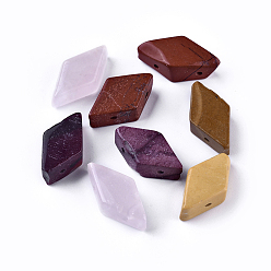 Mixed Stone Natural/Synthetic Gemstone Multi-Strand Links, Rhombus, 17.5~22x9.5~11.5x5.5~6.5mm, Hole: 1~1.5mm
