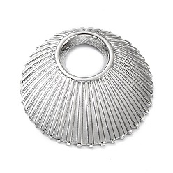 Stainless Steel Color Non-Tarnish 304 Stainless Steel Pendants, Flat Round Charm, Stainless Steel Color, 25x3mm, Hole: 7mm