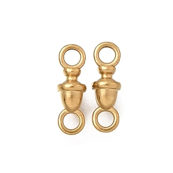 Plaqué 18K Or Véritable 304 charmes de connecteur en acier inoxydable, Liens Acorn, réel 18 k plaqué or, 10.5x3.5mm, Trou: 1.6mm