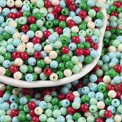 (52) Непрозрачная лаванда Непрозрачные акриловые бусины, круглые, разноцветные, 4 мм, отверстие : 1.2 мм