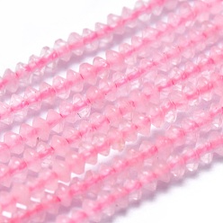Quartz Rose Naturel a augmenté perles de quartz brins, facette, Toupie, 2x1mm, Trou: 0.5mm, Environ 390 pcs/chapelet, 15.35 pouce (39 cm)