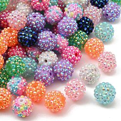(52) Непрозрачная лаванда Бусины со стразами из смолы, круглые, AB цвет, шарики из жевательной резинки для самодельных ручек, изготовление ювелирных изделий, разноцветные, 16 мм, отверстие : 1~2 мм