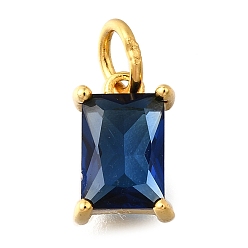 Морской Синий 925 подвески из стерлингового серебра с прозрачными кубическими цирконами, прямоугольные, с целью перехода в кольце, золотые, Marine Blue, 9.5x6.5x4 мм