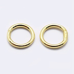 Golden 925 Sterling Silver Round Rings, Soldered Jump Rings, Closed Jump Rings, Golden, 22 Gauge, 4x0.6mm, Inner Diameter: 2.5mm