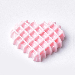 Pink Смола декодирует кабошоны, печенье с сердцем, розовые, 18.5~19x22x5 мм