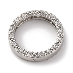 Платина Стойка из латуни с покрытием из кубического циркония с бусинами в рамке, без кадмия и без свинца, долговечный, круглые кольца, платина, 20x4.5 мм, отверстие : 1 мм