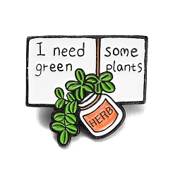 Белый Мне нужны зеленые растения и эмалированные значки с изображением трав., булавки для лацканов из сплава для одежды рюкзака, чёрные, белые, 26x28.5 мм