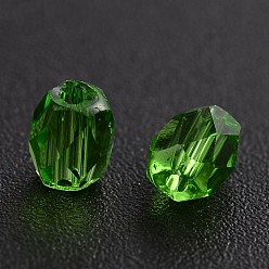 Lime Green Faceted Transparent Glass Round Beads, Lime Green, 3mm, Hole: 0.5mm, about 600pcs/bag