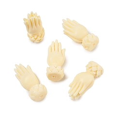 Кукурузный Шелк Резные бусины из синтетического коралла, рука, окрашенные, цвет колоса кукурузы, 28x11 мм, отверстие : 1 мм