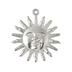 Нержавеющая Сталь Цвет 304 подвески из нержавеющей стали, очарование солнца, анти-тускнение, цвет нержавеющей стали, 25x22x1.5 мм, отверстие : 1.5 мм