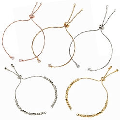 Mixed Color 5Pcs 5 Styles Brass Chain Bracelet Making, Slider Bracelets Making, with Rhinestone, Mixed Color, 1pc/style
