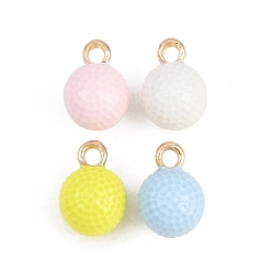 (52) Непрозрачная лаванда Подвески из эмали и сплава, подвески в виде мячей для гольфа, золотые, разноцветные, 13x9 мм, отверстие : 2 мм