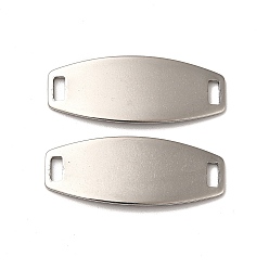 Stainless Steel Color Non-Tarnish 201 Stainless Steel Connector Charms, Curved Oval Links, Stainless Steel Color, 24x9.5x0.8mm, Hole: 3x1.5mm