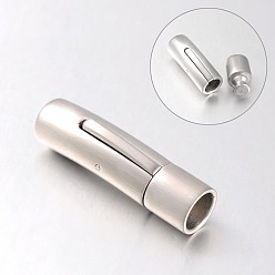 Нержавеющая Сталь Цвет Устойчивые к потускнению смешанные стили глазурованные или матовые колонны 304 застежки-байонет из нержавеющей стали для ожерелий, цвет нержавеющей стали, 30x5 мм, отверстие : 3 мм