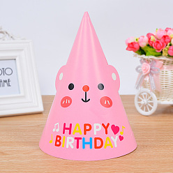 Медведь Бумажные праздничные шляпы конус, товары для украшения детского дня рождения, Медведь Pattern, 150x210 мм