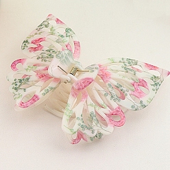 Бледно-Розовый Пластиковые зажимы когтя волос, аксессуары для волос для женщин и девочек, бабочка, розовый жемчуг, 140 мм