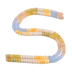 Gemischte Farbe Natürliche weiße Jade perlen Stränge, gefärbt, glatte Rondelle, Gemischte Farbe, 8~8.5x5~5.5 mm, Bohrung: 1 mm, ca. 75~78 Stk. / Strang, 15.35'' (39~40 cm)