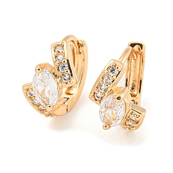 Light Gold Латунные серьги-кольца из прозрачного кубического циркония, овальные, золотой свет, 12.5x9 мм