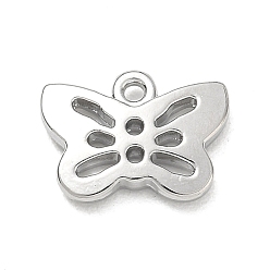 Platino Charms de aleación, encantos de la mariposa, separar, Platino, 10.5x14x3 mm, agujero: 1.4 mm