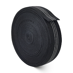 Черный 25м плоский полипропиленовый шнур/лента в полоску, швейные принадлежности для одежды, чёрные, 50 мм, около 25 м / набор