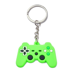 Весенне-зеленый Брелок для игрового контроллера из пвх, с фурнитурой из платинового железа, весенний зеленый, 8.05 см