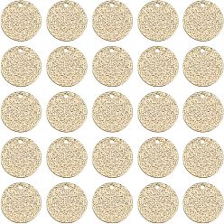 Настоящее золото 18K 50 шт. Латунные подвески, , плоско-круглые, без кадмия, без никеля и без свинца, реальный 18 k позолоченный, 14x0.3 мм, отверстие : 1 мм