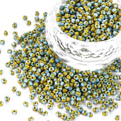 Cyan 12/0 Glass Seed Beads, Opaque Colours Seep, Cyan, 2mm, hole: 0.8mm